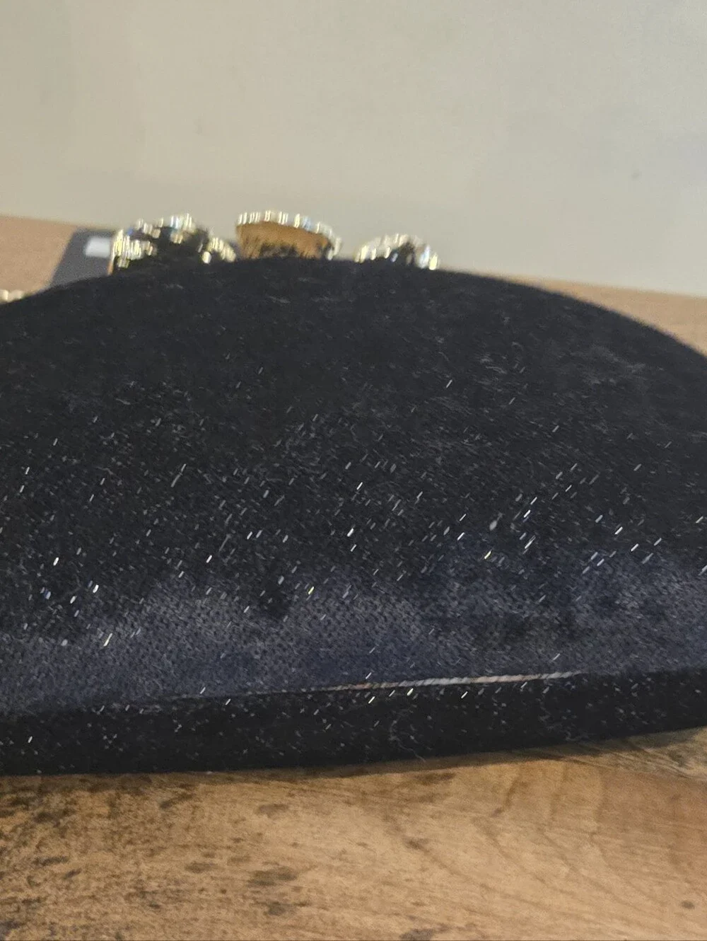 House of Harlow 1960 Black Velvet Clutch/Crossbody Imperfect